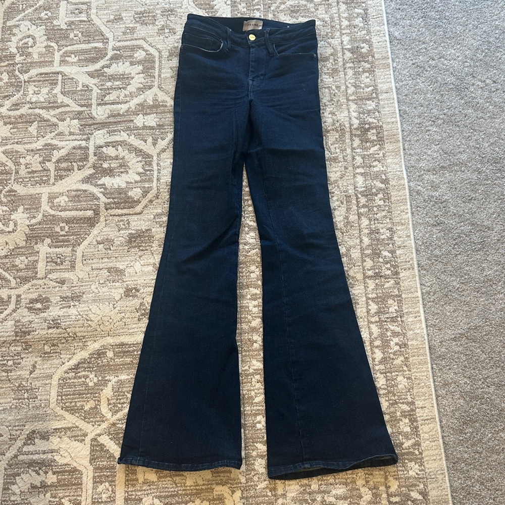 Frame Denim Dark Blue Flare Jeans